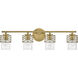 Della LED 34 inch Lacquered Brass Vanity Light Wall Light