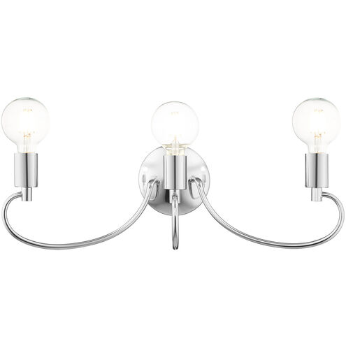 Bari 3 Light 22 inch Polished Chrome Vanity Sconce Wall Light