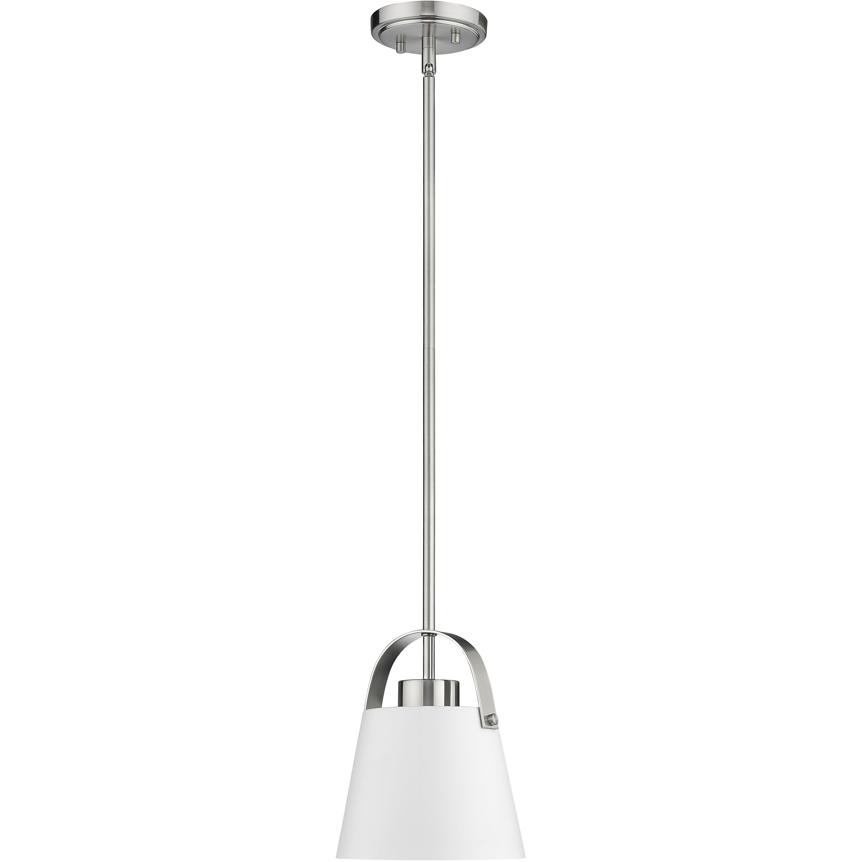 Z-Studio 1 Light 8 inch Matte White and Brushed Nickel Pendant Ceiling Light