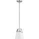 Z-Studio 1 Light 8 inch Matte White and Brushed Nickel Pendant Ceiling Light