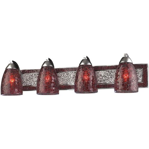 Elegant Bath 4 Light 28 inch Silver Vanity Light Wall Light