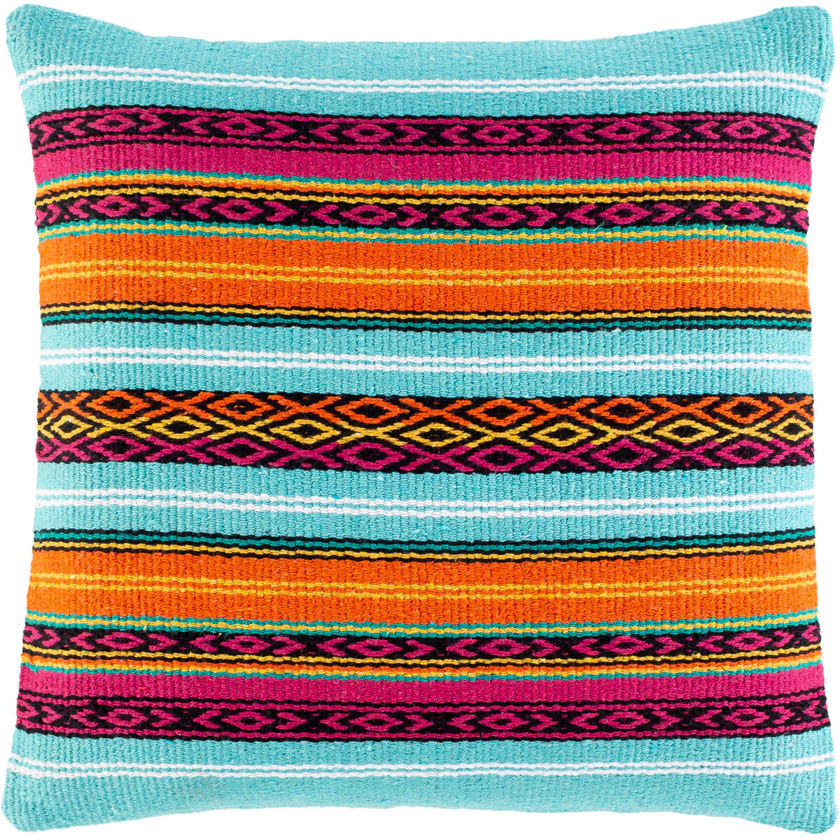 Toluca 20 X 20 inch Aqua/Beige/Bright Orange/Bright Pink/Black Pillow Kit, Square