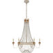 Julie Neill Entellina 6 Light 34.25 inch Vintage White and Gild Chandelier Ceiling Light