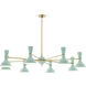 Clare 8 Light 57 inch Modern Brass Chandelier Ceiling Light in Mint
