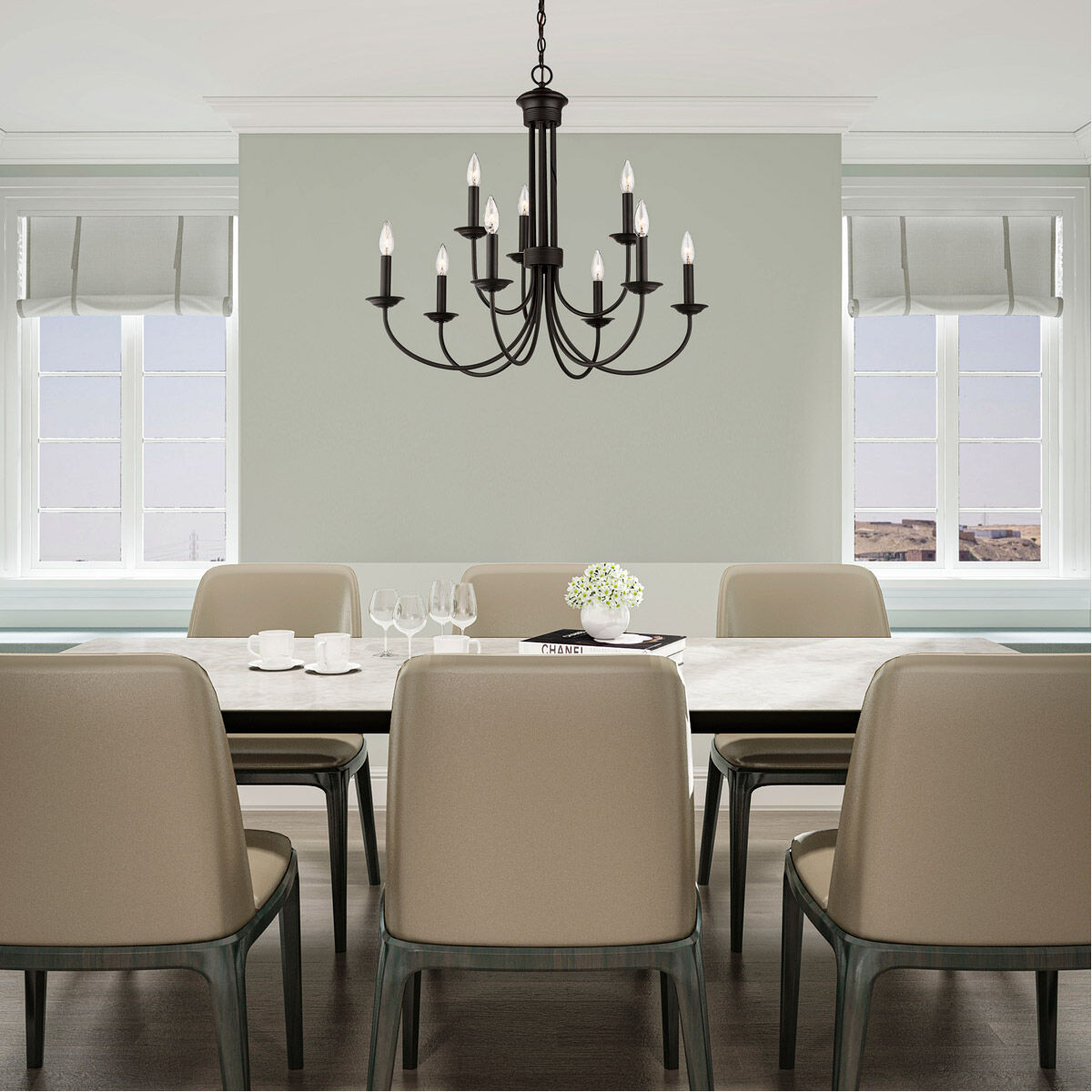 Estate 9 Light 30 inch Bronze Chandelier Ceiling Light