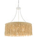 Samoa 3 Light 31 inch Gesso White/Natural Rope Chandelier Ceiling Light