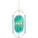 Fugue 4 Light 8 inch Smokewood/Transparent Green/Silver Leaf Chandelier Ceiling Light