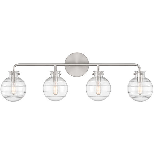 Mason 4 Light 30.5 inch Satin Nickel Bathroom Vanity Light Wall Light