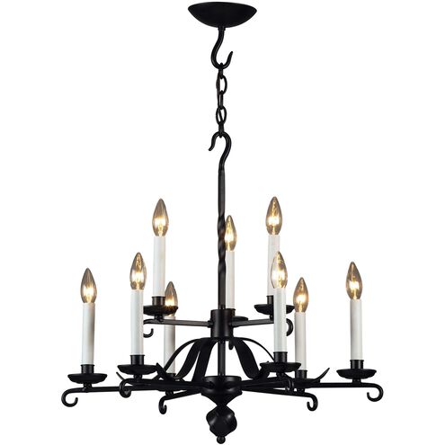 Blacksmith 9 Light 27 inch Matte Black Chandelier Ceiling Light