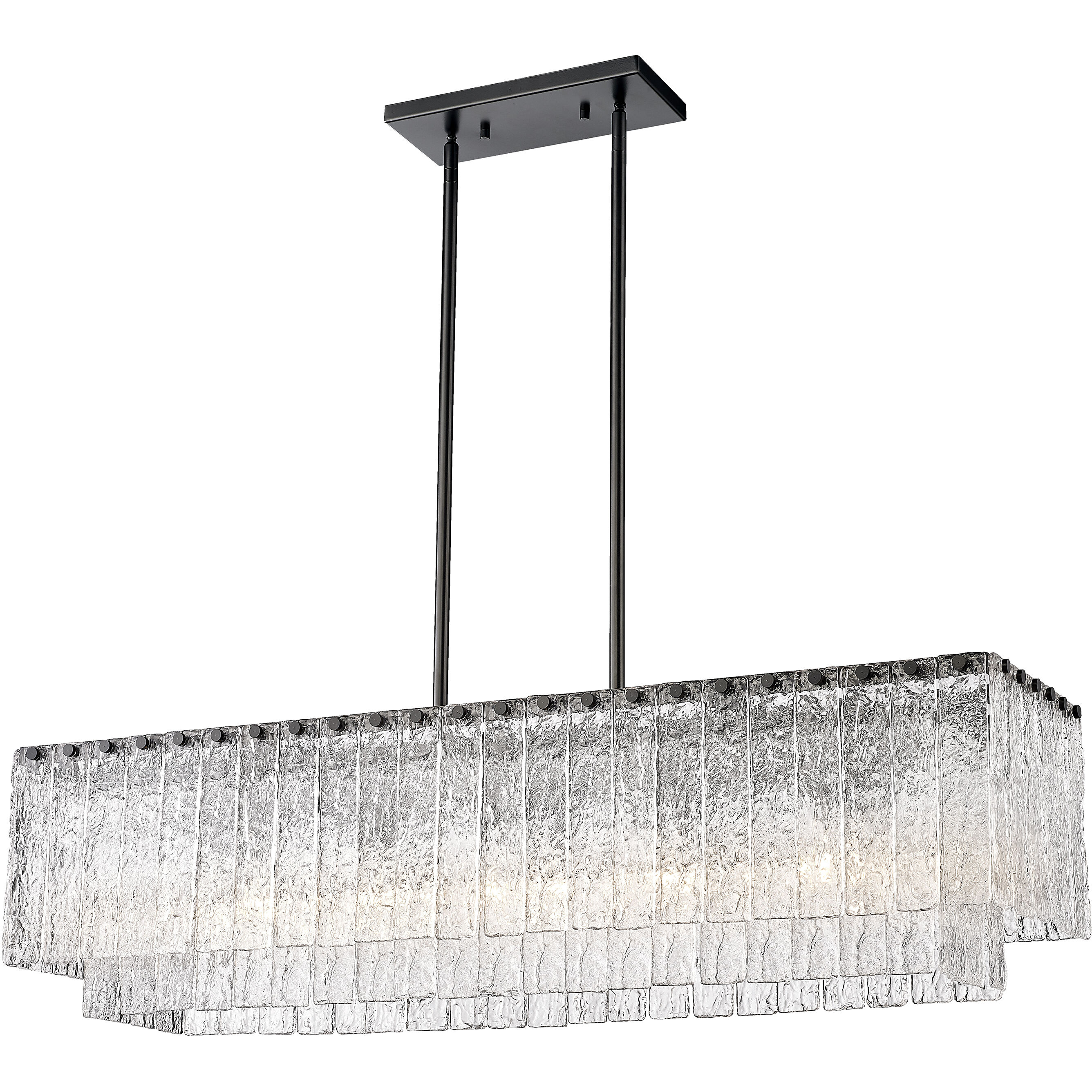 Glacier Linear Chandelier Ceiling Light in Matte Black