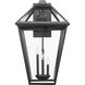 Talbot 4 Light 33 inch Black Outdoor Wall Light