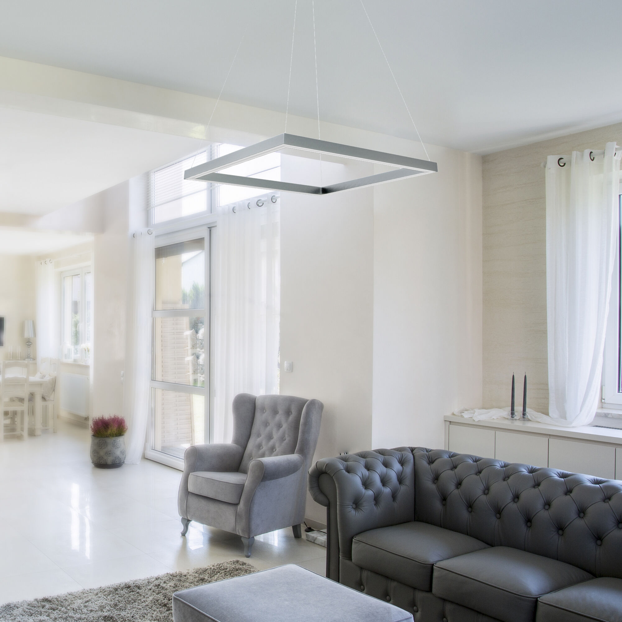 Atria 19.75 inch Silver Pendant/Chandelier Ceiling Light