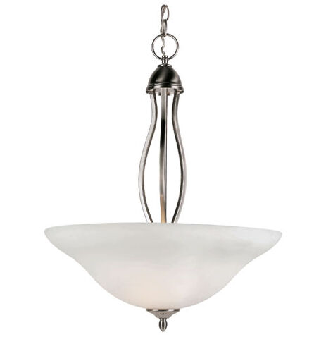 Farmhouse 3 Light 16 inch Brushed Nickel Pendant Ceiling Light in Frosted