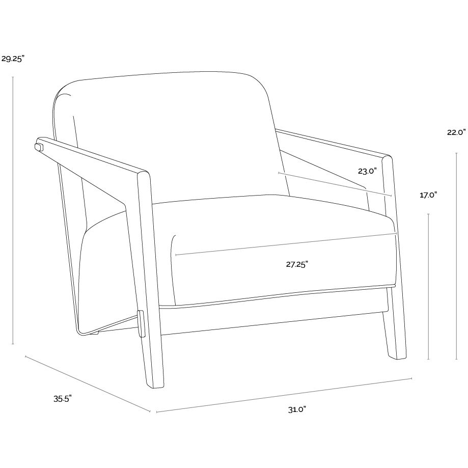 Bosco Geralt Linen Lounge Chair