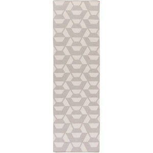 Rivington 96 X 30 inch Gray and Neutral Runner, Wool and Cotton