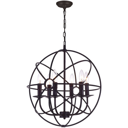 Arza 6 Light 18 inch Brown Up Chandelier Ceiling Light