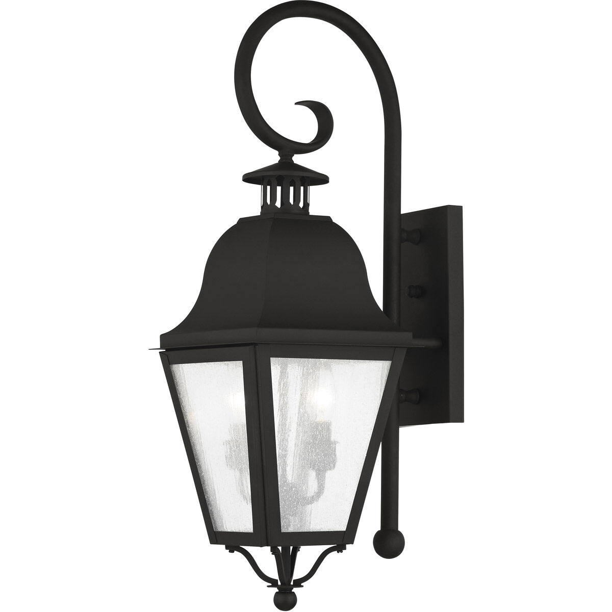 Amwell 2 Light 24.75 inch Black Outdoor Wall Lantern
