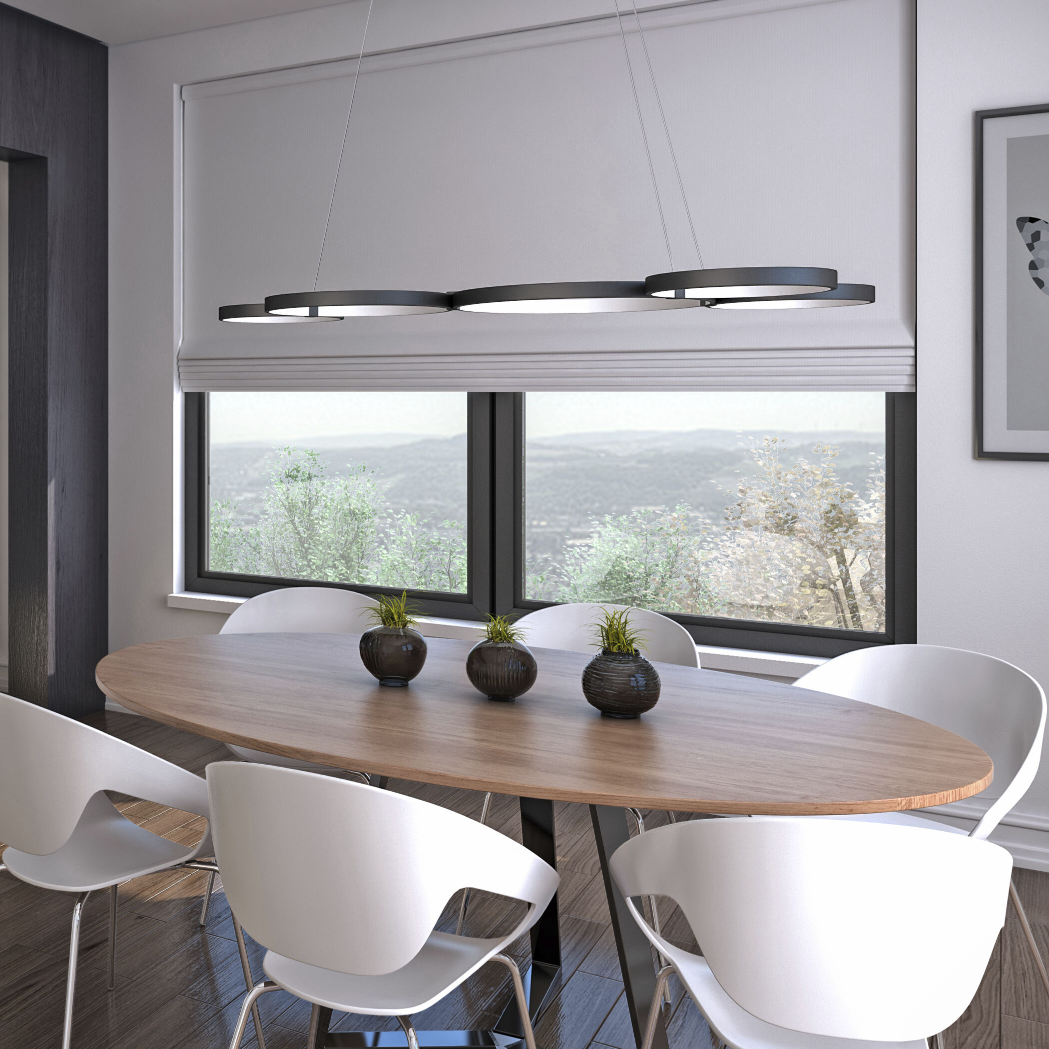 Capella 31.5 inch Black Chandelier Ceiling Light