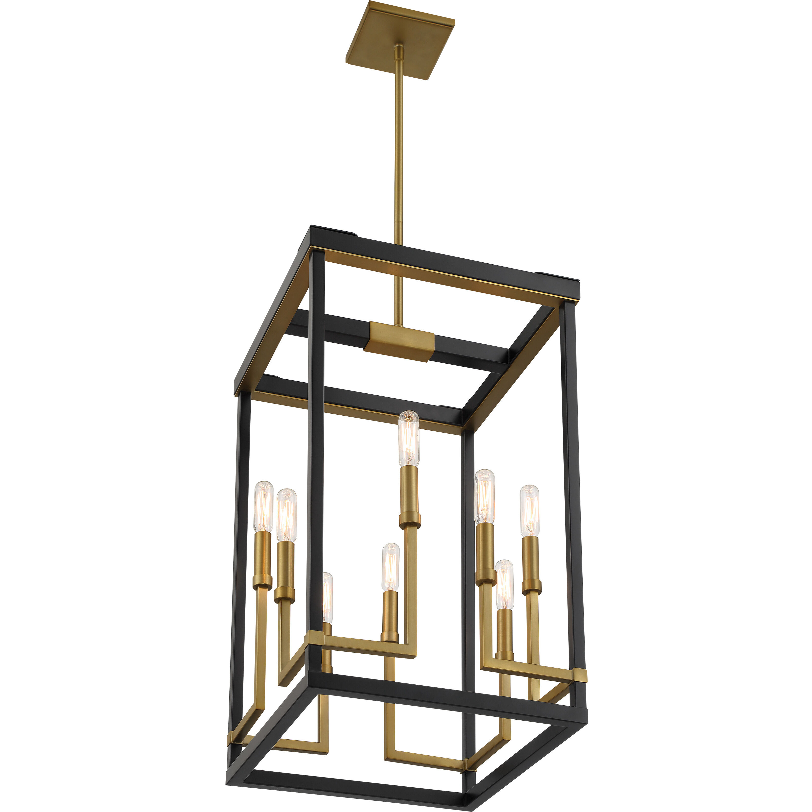 Union Estates 8 Light 14 inch Coal And Soft Brass Pendant Ceiling Light