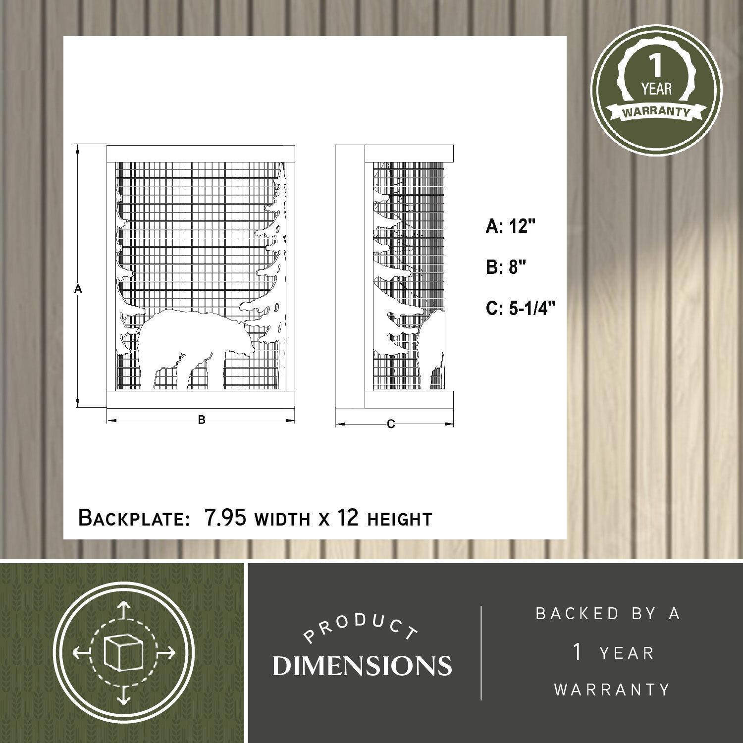 Kodiak LED 8 inch Black and Burnished Teak Wall Light