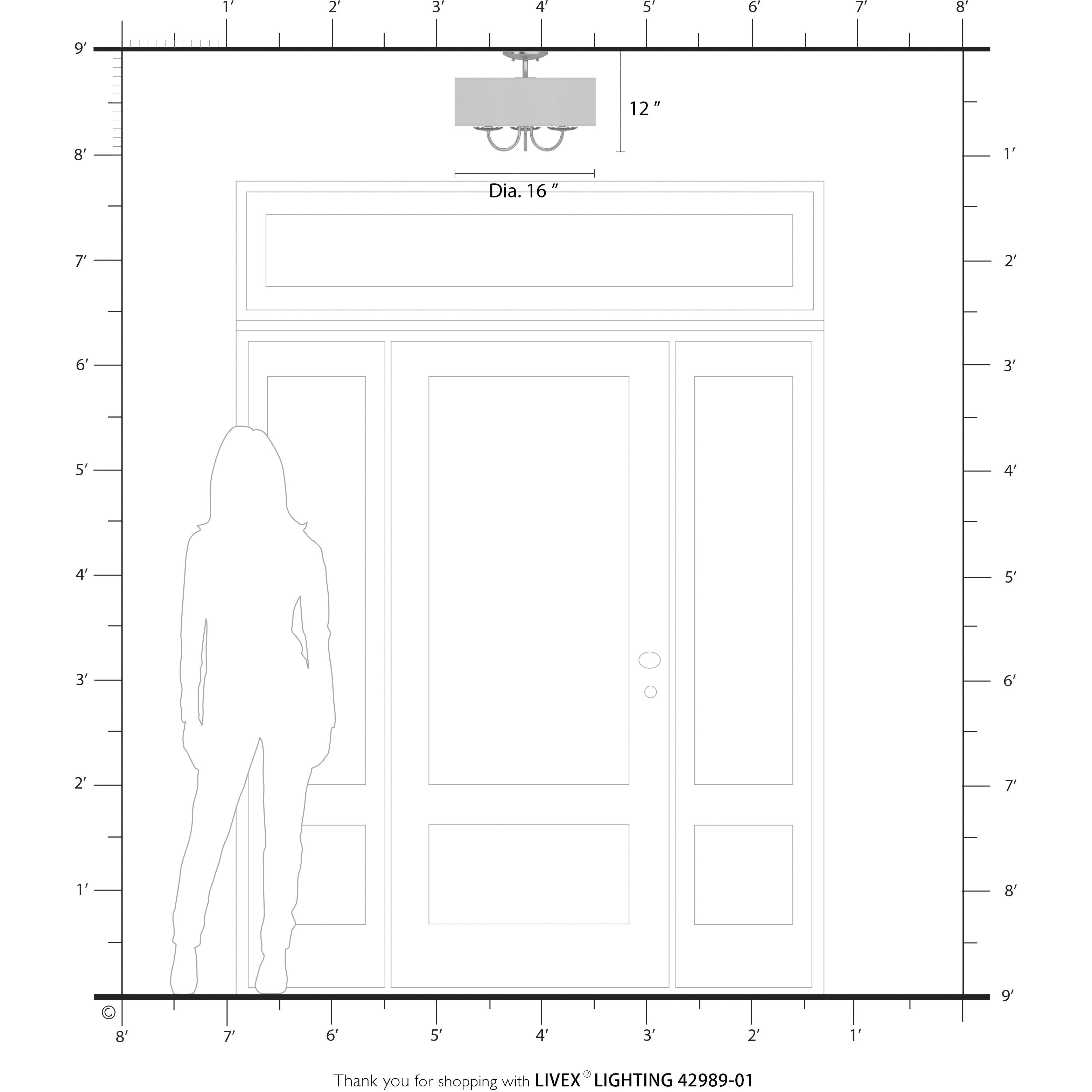 Brookdale 3 Light 16 inch Antique Brass Semi-Flush Mount Ceiling Light