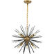 Timber 8 Light 20 inch Brass and Black Pendant Ceiling Light