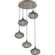 Coppa 5 Light Beige Silver Chandelier Ceiling Light, Round Multi-Port