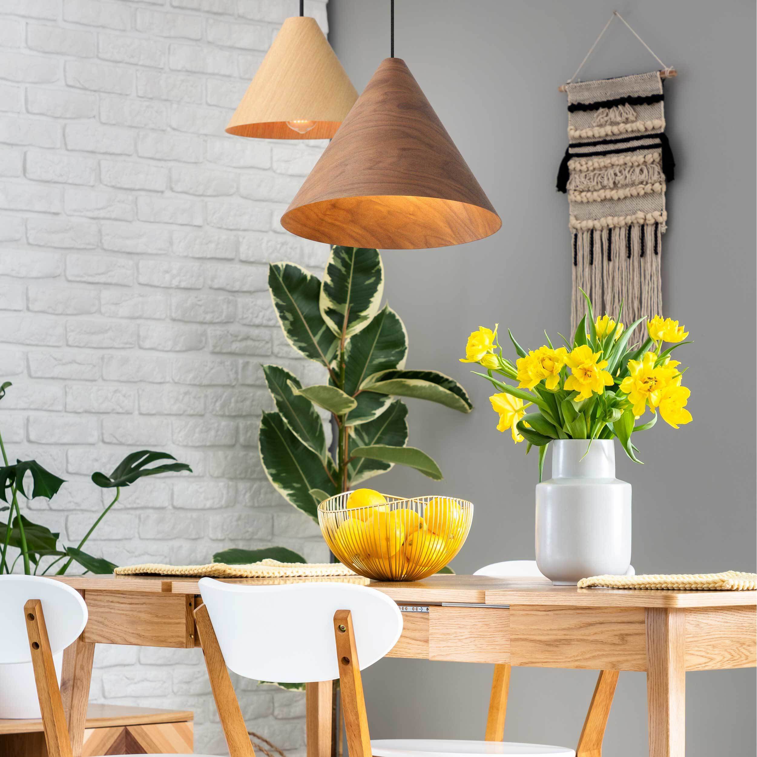 Conique Pendant Ceiling Light in Light Walnut