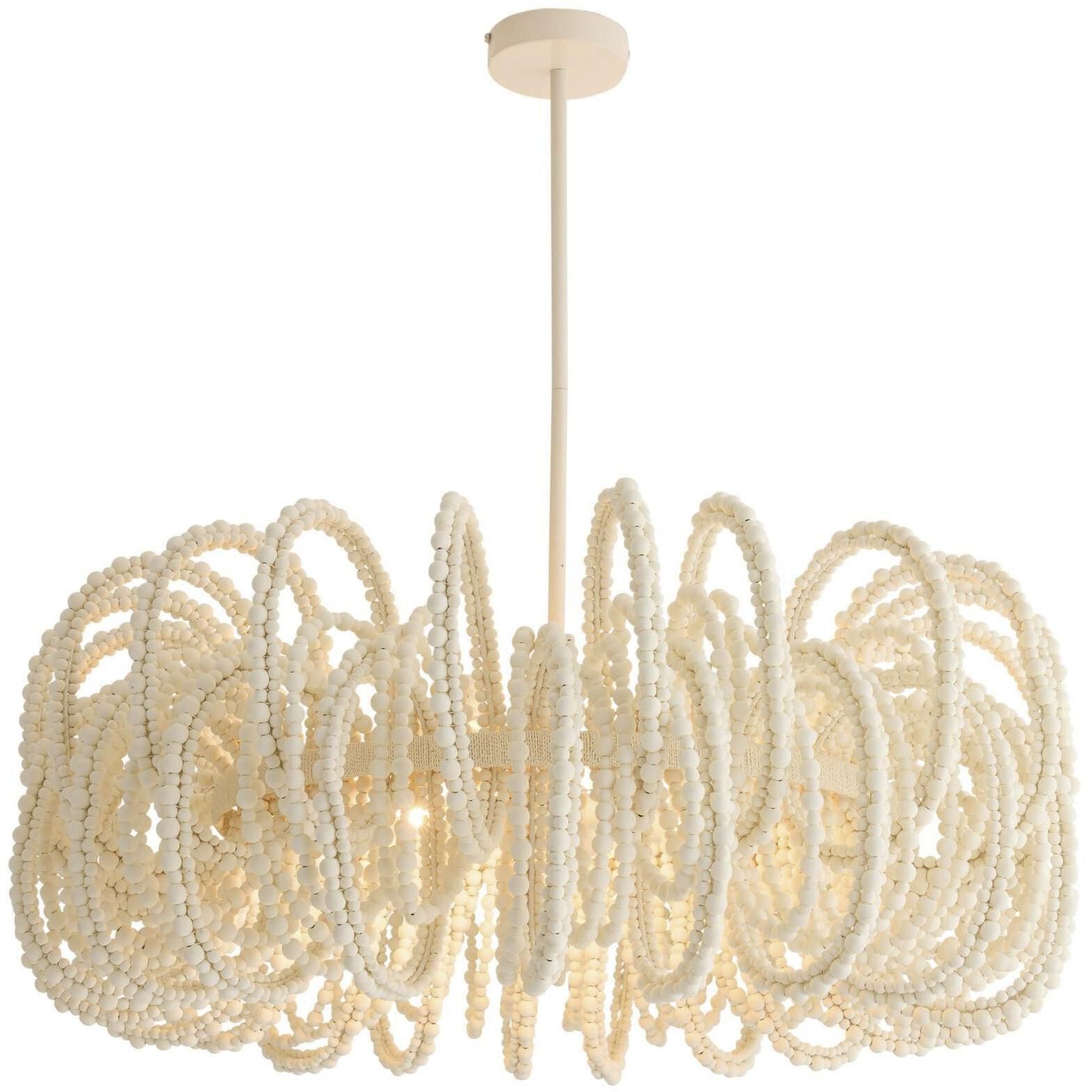 Keely 6 Light 36 inch White Chandelier Ceiling Light