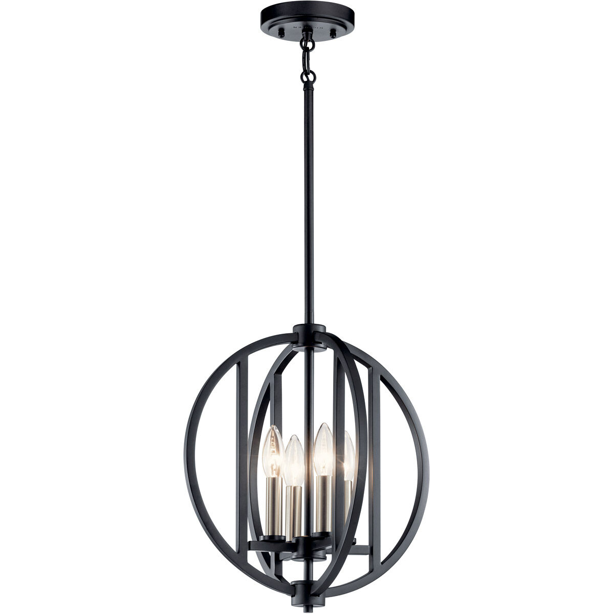 Samural 4 Light 14 inch Black Mini Chandelier Ceiling Light