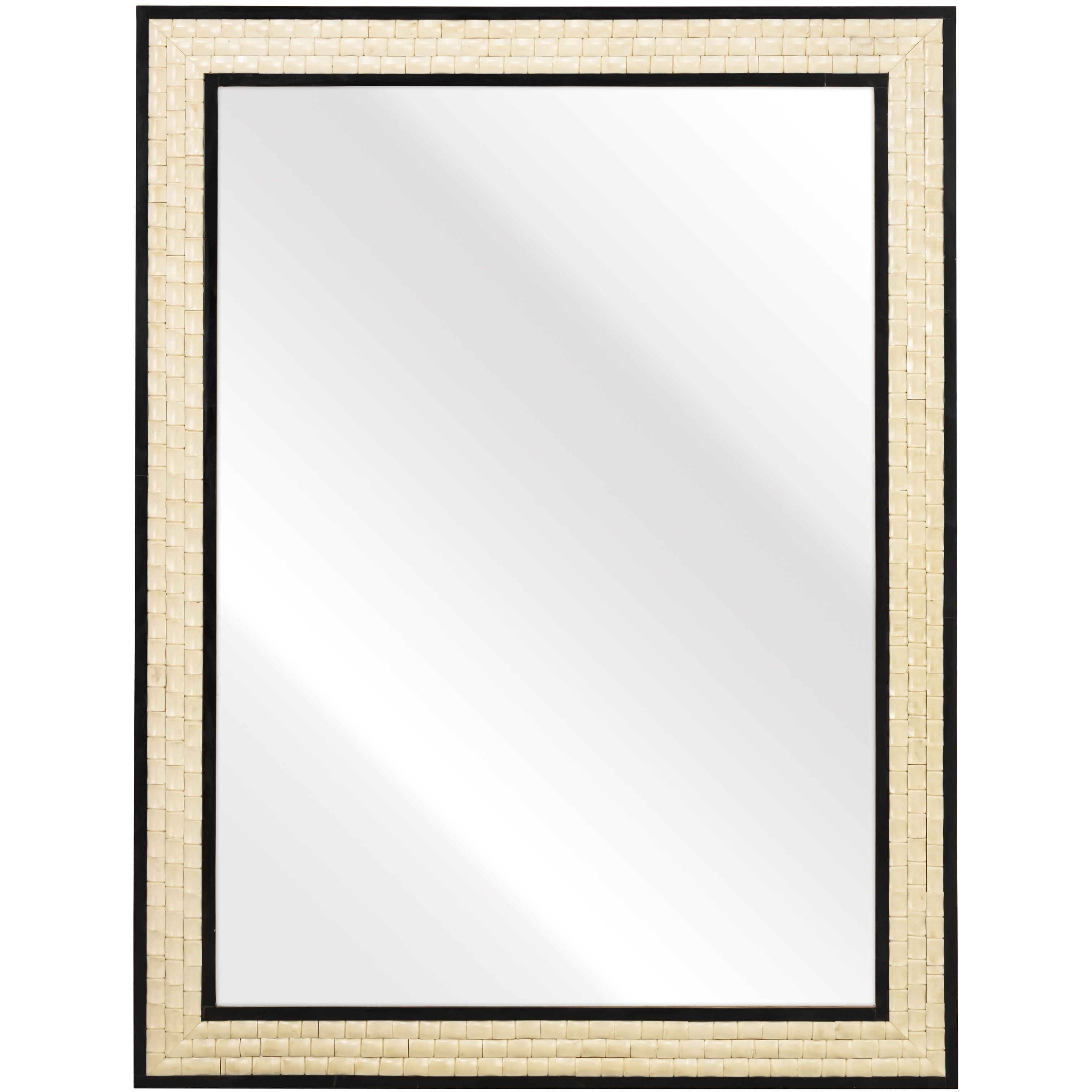 Sana 40 X 30 inch Ivory with Black and Mirror Wall Mirror