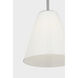 Senda 1 Light 9.13 inch Brushed Nickel Pendant Ceiling Light in Milk Glass