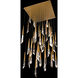 Beyond Solitude LED 36 inch Aged Brass Multi-Light Pendant Ceiling Light, Square Canopy