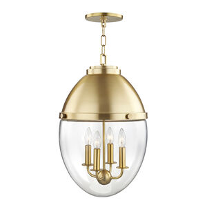 Kennedy 4 Light 14 inch Aged Brass Pendant Ceiling Light 
