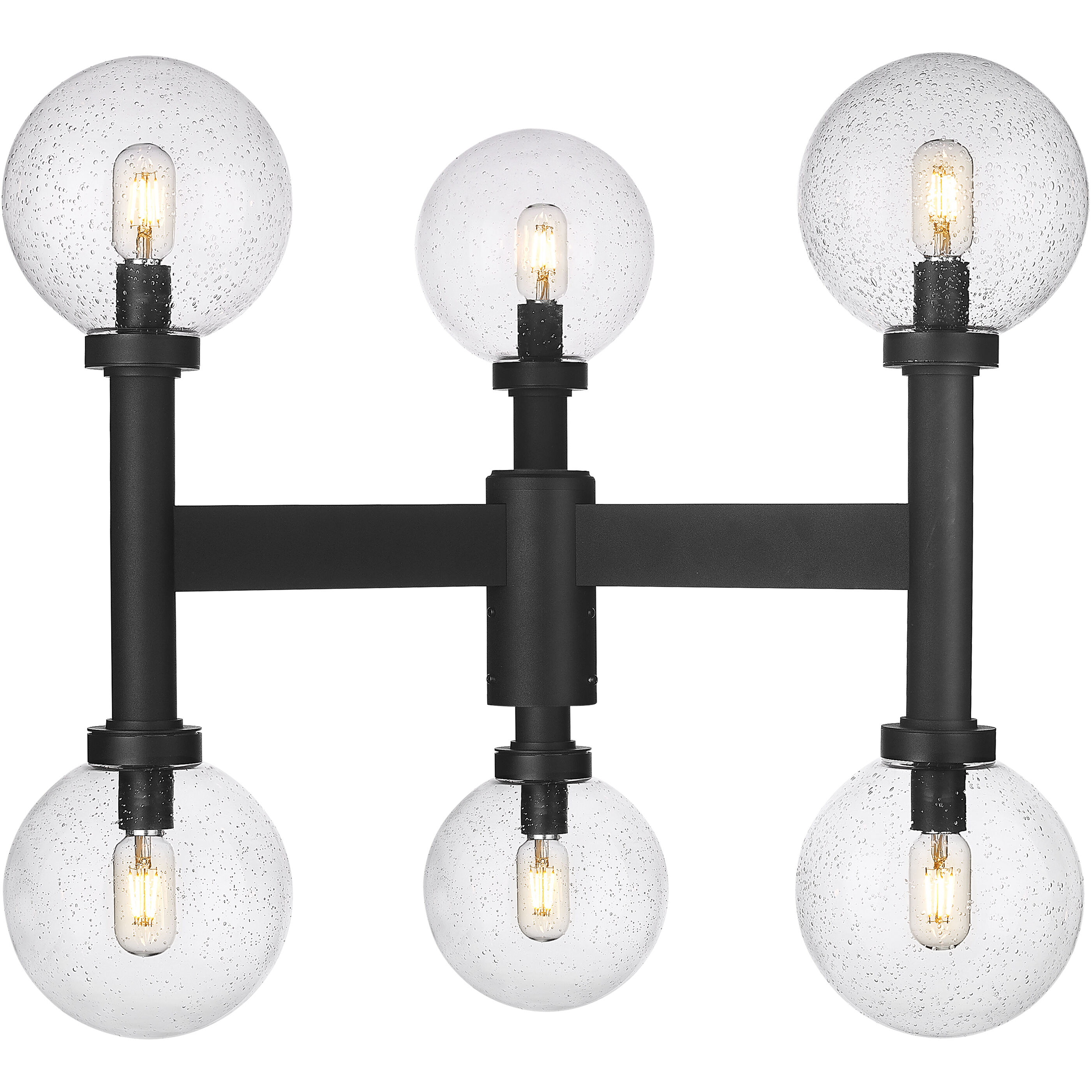 Laurent 6 Light 30 inch Black Outdoor Post Mount Fixture