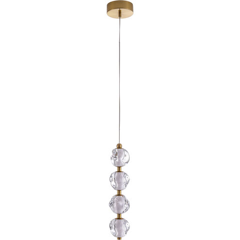 Jackie LED 6.3 inch Satin Brass Pendant Ceiling Light