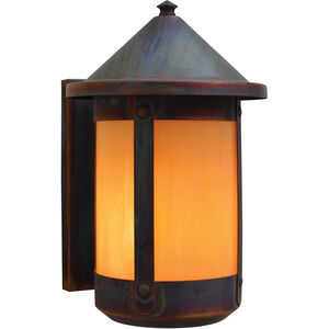 Berkeley 1 Light 7 inch Antique Copper Wall Mount Wall Light in Almond Mica