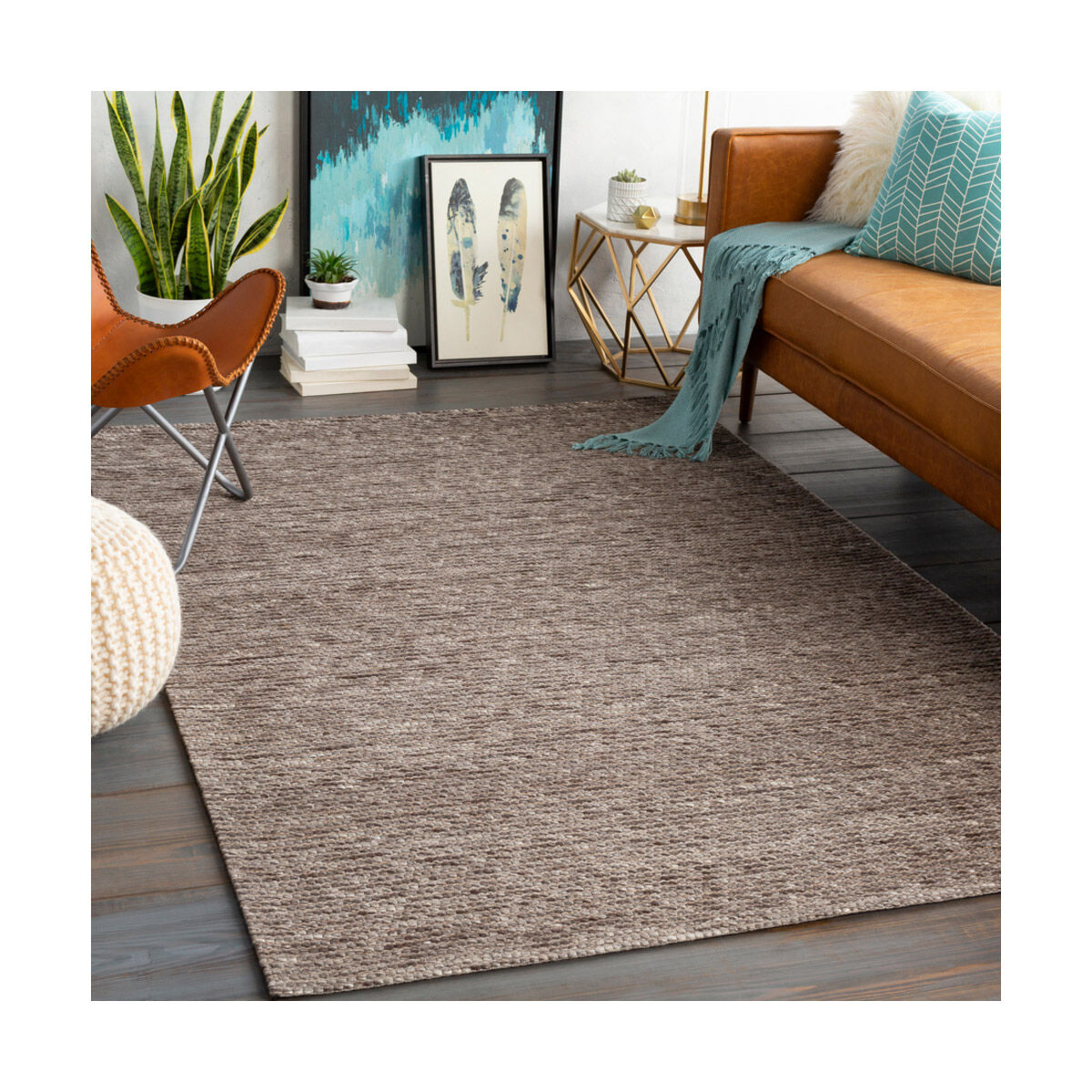 Marlowe 90 X 60 inch Camel/Dark Brown/Cream Rugs, Rectangle