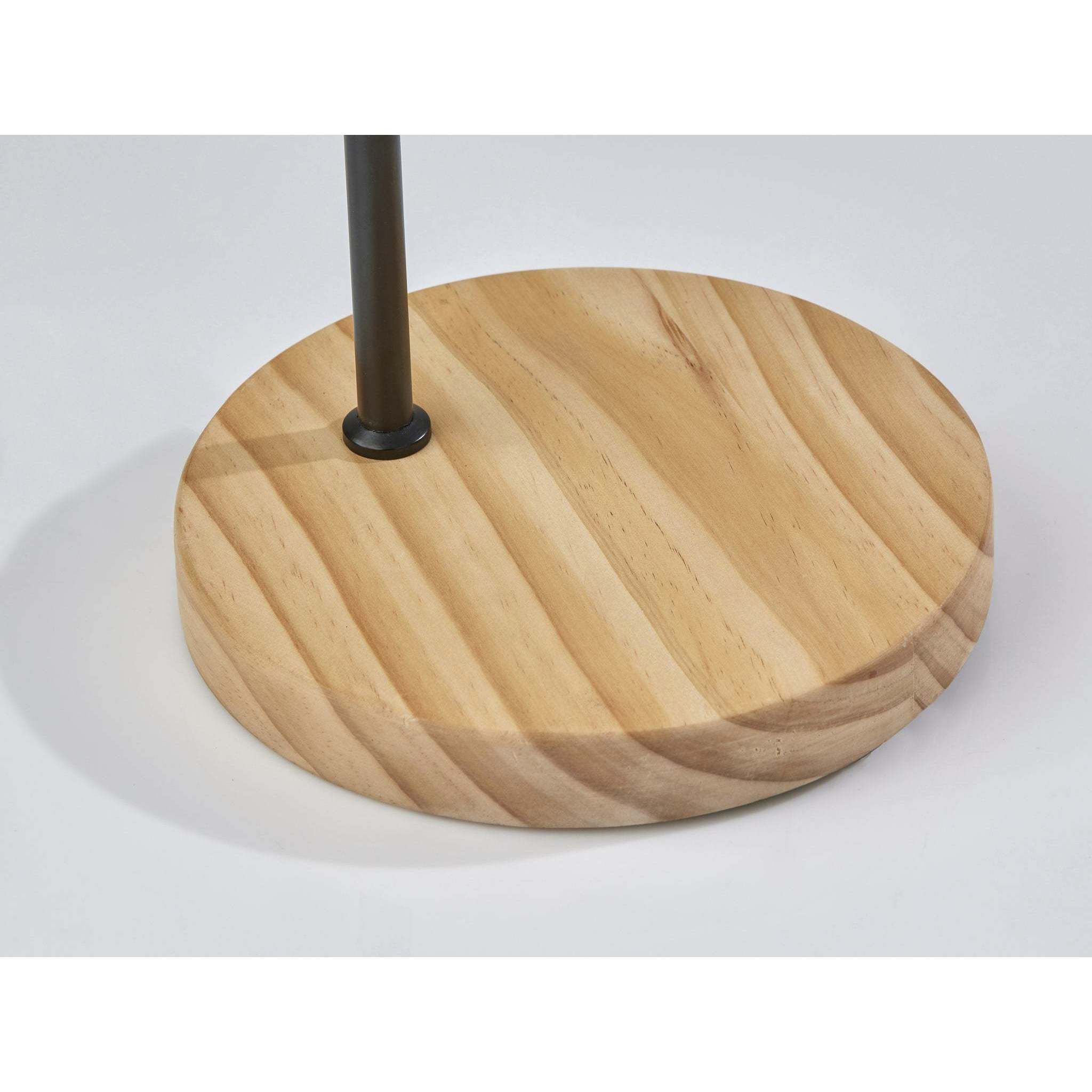 Peyton 60 inch 25.00 watt Black and Natural Wood Floor Lamp Portable Light