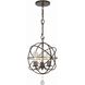 Solaris 3 Light 12 inch English Bronze Outdoor Chandelier