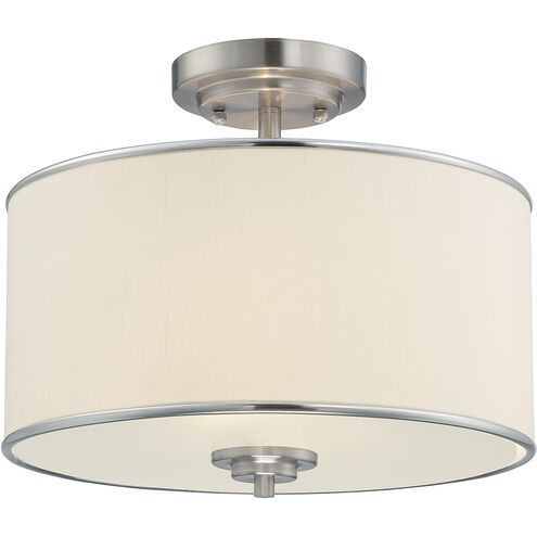 Grove 2 Light 14 inch Satin Nickel Semi-Flush Ceiling Light