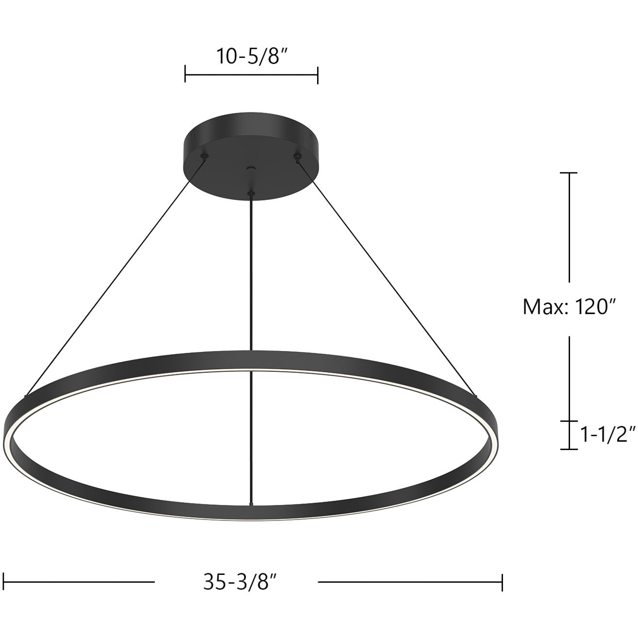 Cerchio Pendant Ceiling Light in Black