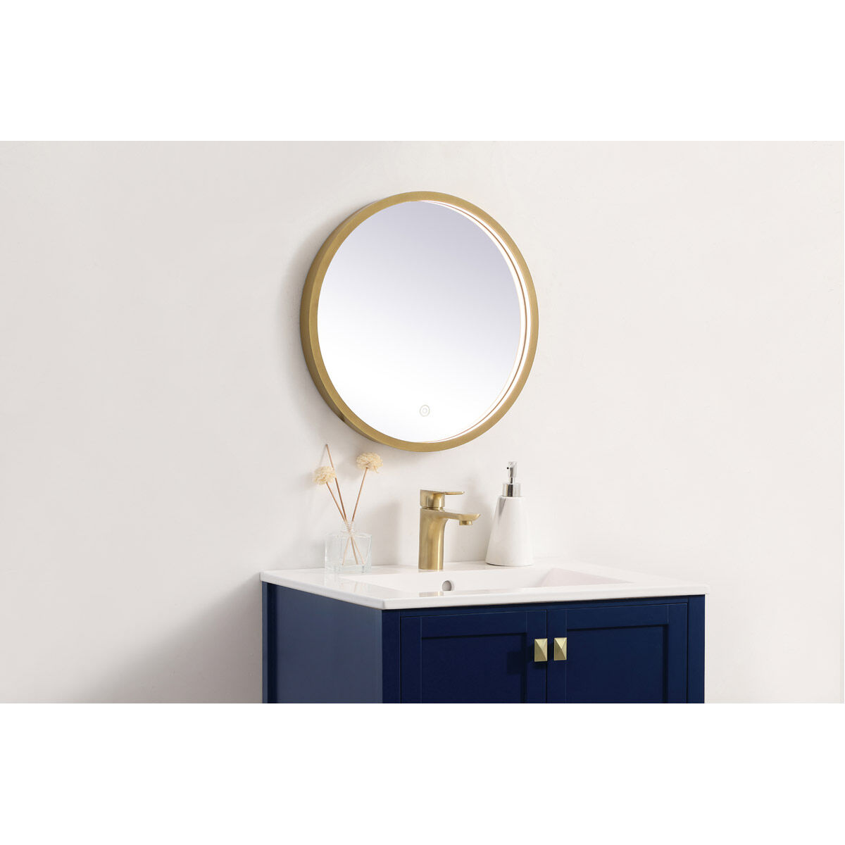 Pier 18 X 18 inch Brass LED Mirror