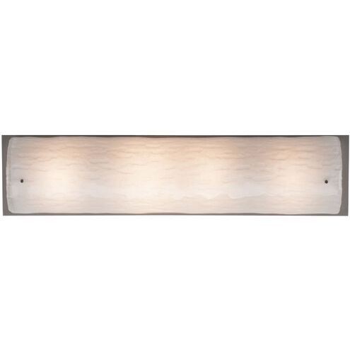 Textured Glass 4 Light 25.5 inch Metallic Beige Silver Vanity Light Wall Light in Ivory Wisp