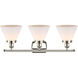 Ballston Large Cone LED 26 inch Polished Nickel Bath Vanity Light Wall Light in Matte White Glass