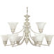 Empire 9 Light 32 inch Textured White Chandelier Ceiling Light