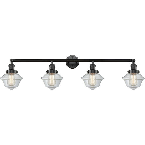 Franklin Restoration Small Oxford 4 Light 46 inch Oil Rubbed Bronze Bath Vanity Light Wall Light in Clear Glass, Franklin Restoration