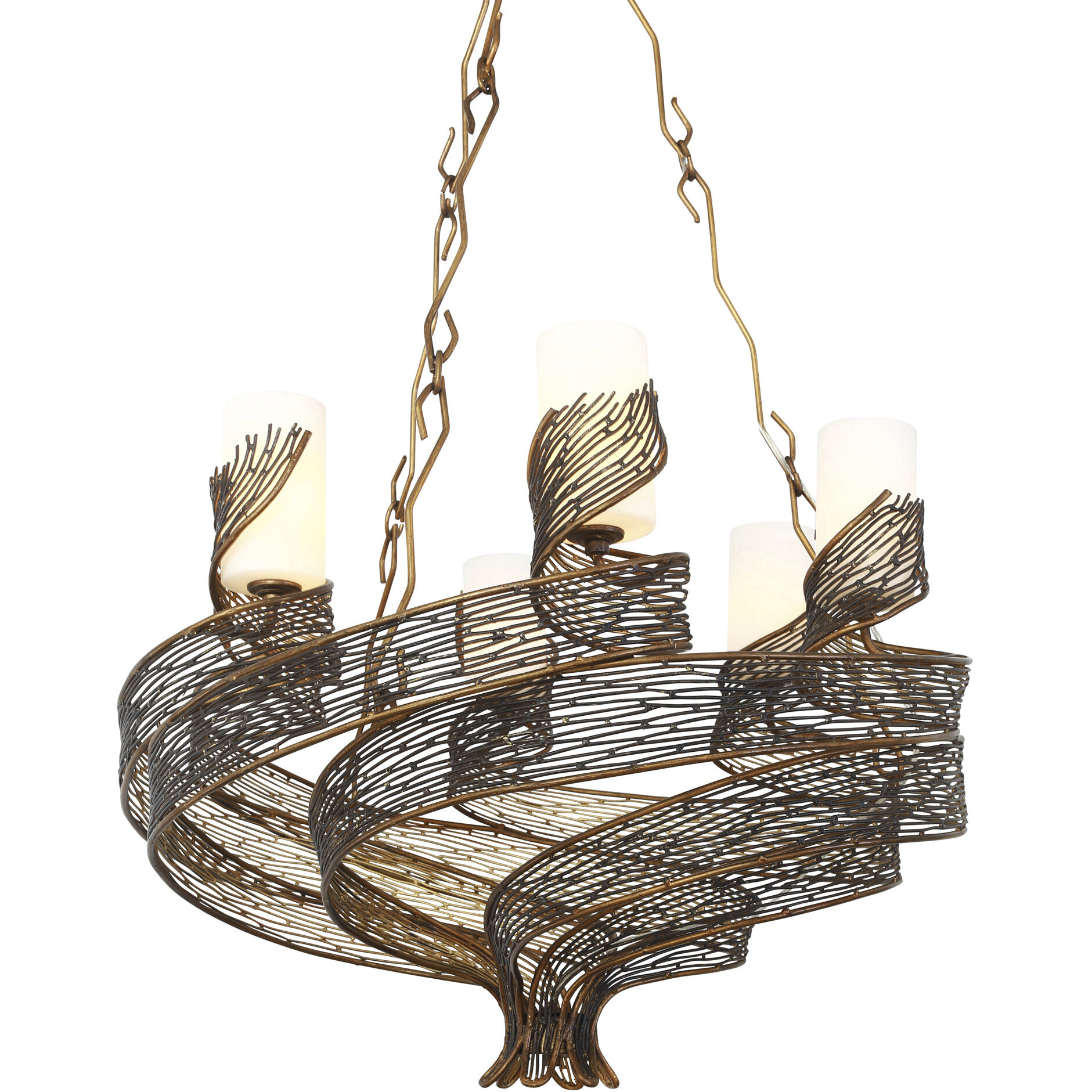 Flow 6 Light 28.5 inch Hammered Ore Chandelier Ceiling Light