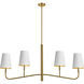 Eleanor 4 Light 53 inch Aged Brass Horizontal Chandelier Ceiling Light