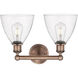 Bristol Glass 2 Light 16.5 inch Antique Copper Bath Vanity Light Wall Light in Clear